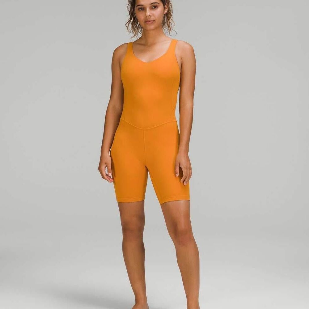 NEW Lululemon Align Bodysuit 8" Autumn Orange Size 10